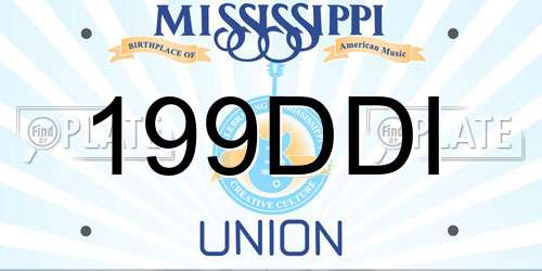 199DDI Mississippi License Plate