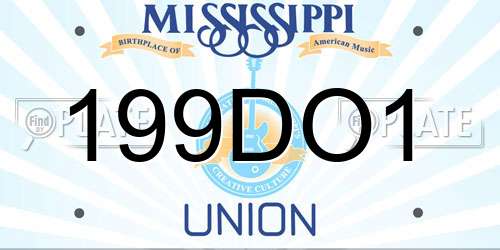 199DO1 Mississippi License Plate
