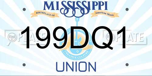 199DQ1 Mississippi License Plate