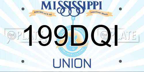 199DQI Mississippi License Plate