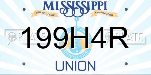 199H4R Mississippi License Plate