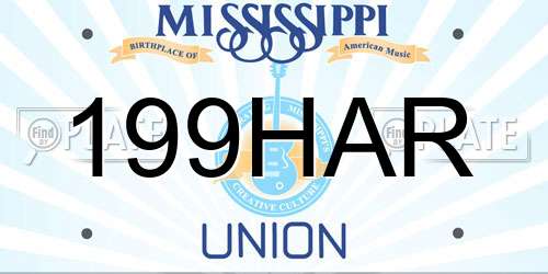 199HAR Mississippi License Plate