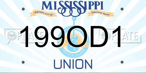 199OD1 Mississippi License Plate