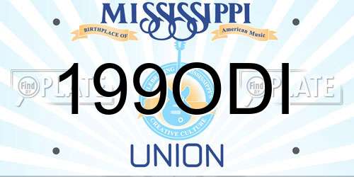 199ODI Mississippi License Plate