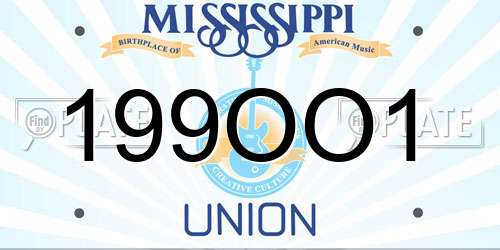 199OO1 Mississippi License Plate
