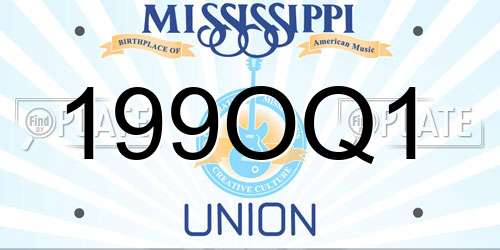 199OQ1 Mississippi License Plate