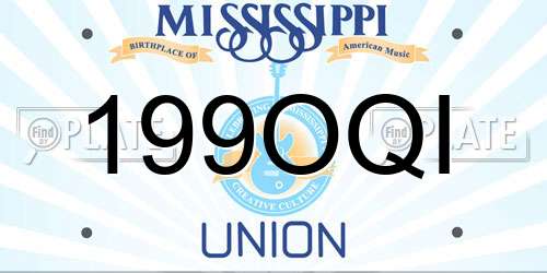 199OQI Mississippi License Plate