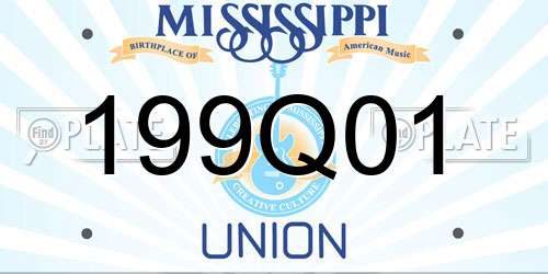 199Q01 Mississippi License Plate