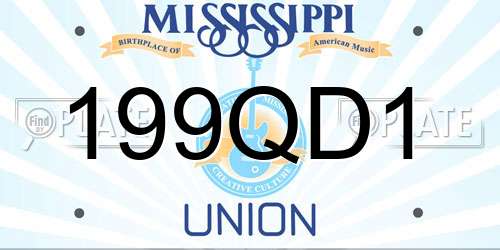 199QD1 Mississippi License Plate