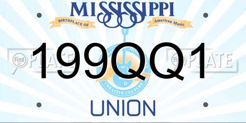 199QQ1 Mississippi License Plate