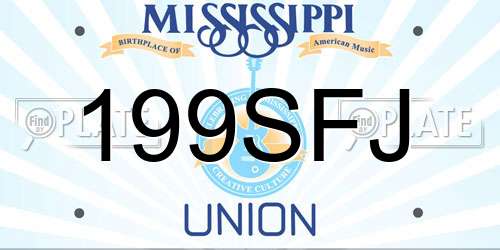 199SFJ Mississippi License Plate