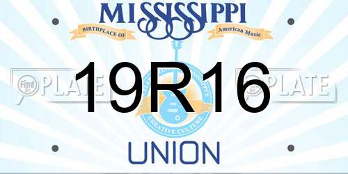 19R16 Mississippi License Plate