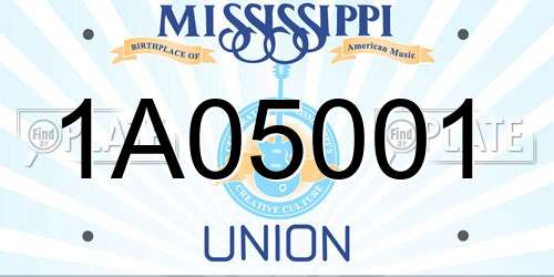 1A05001 Mississippi License Plate