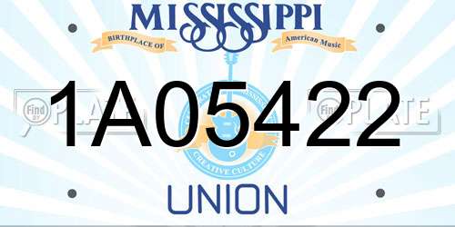 1A05422 Mississippi License Plate