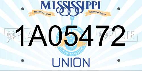1A05472 Mississippi License Plate