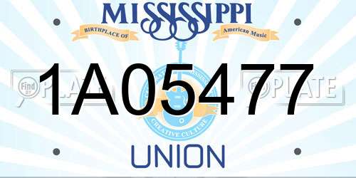 1A05477 Mississippi License Plate