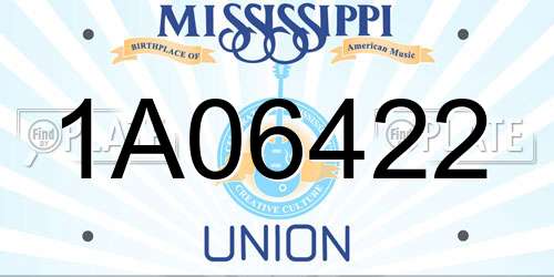 1A06422 Mississippi License Plate