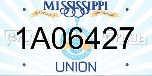 1A06427 Mississippi License Plate