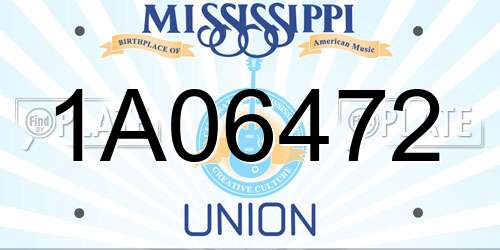 1A06472 Mississippi License Plate