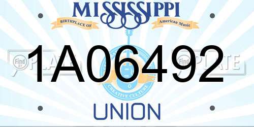 1A06492 Mississippi License Plate
