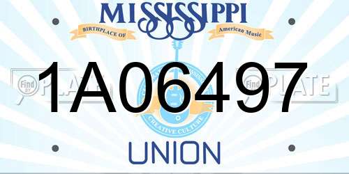 1A06497 Mississippi License Plate