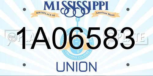 1A06583 Mississippi License Plate