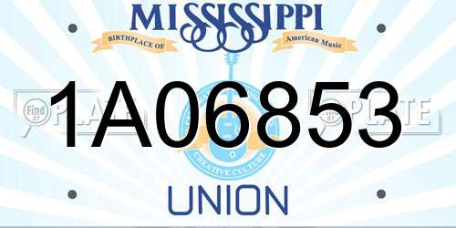 1A06853 Mississippi License Plate