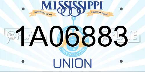 1A06883 Mississippi License Plate