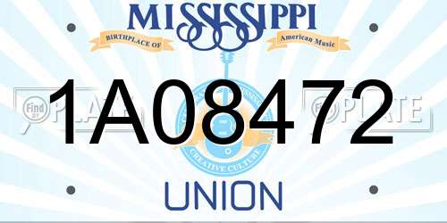 1A08472 Mississippi License Plate