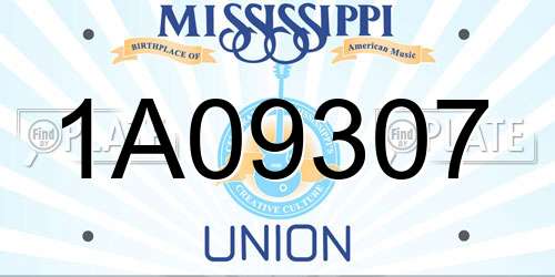 1A09307 Mississippi License Plate