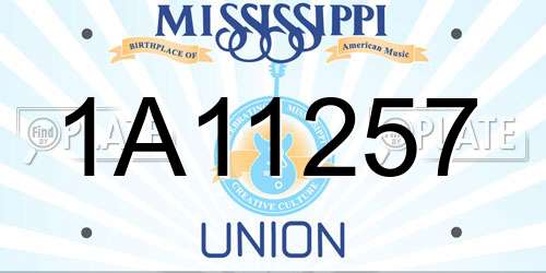 1A11257 Mississippi License Plate