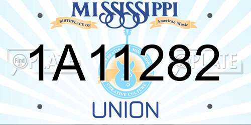 1A11282 Mississippi License Plate