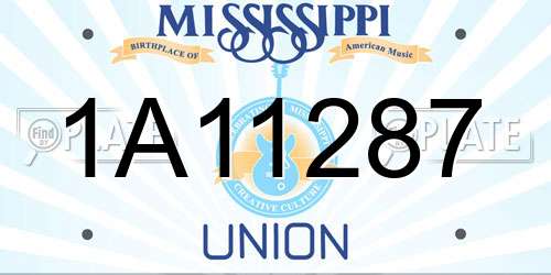 1A11287 Mississippi License Plate