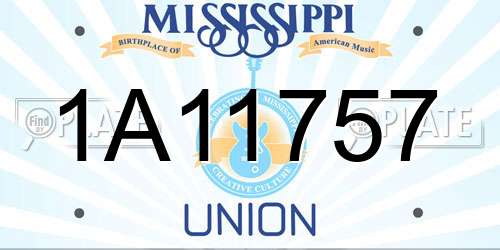 1A11757 Mississippi License Plate