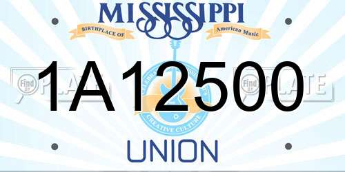 1A12500 Mississippi License Plate