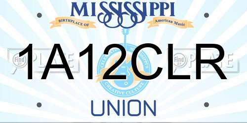 1A12CLR Mississippi License Plate