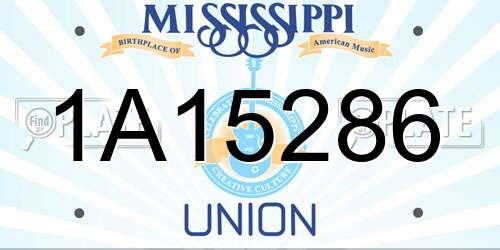 1A15286 Mississippi License Plate