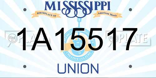 1A15517 Mississippi License Plate