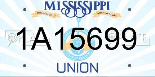 1A15699 Mississippi License Plate