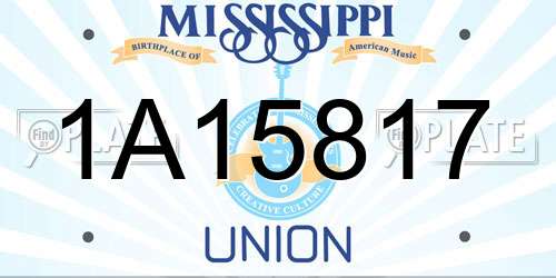 1A15817 Mississippi License Plate