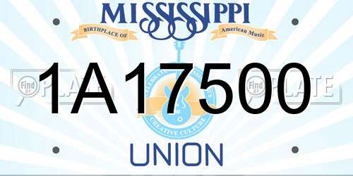 1A17500 Mississippi License Plate
