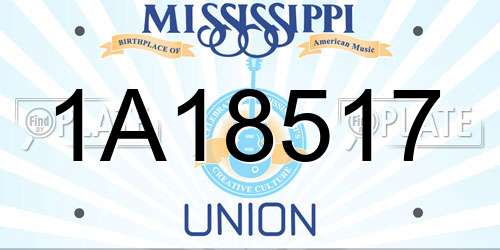 1A18517 Mississippi License Plate
