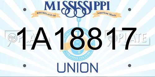 1A18817 Mississippi License Plate