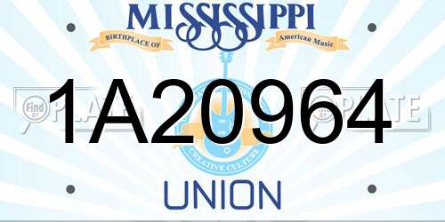 1A20964 Mississippi License Plate