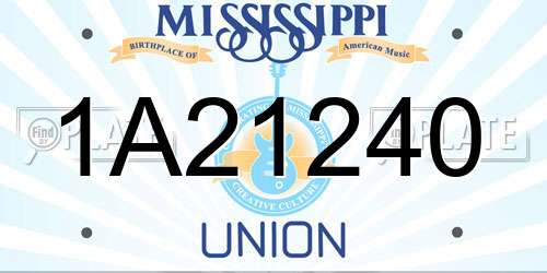 1A21240 Mississippi License Plate