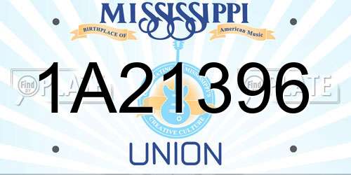 1A21396 Mississippi License Plate