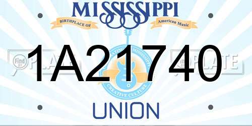 1A21740 Mississippi License Plate