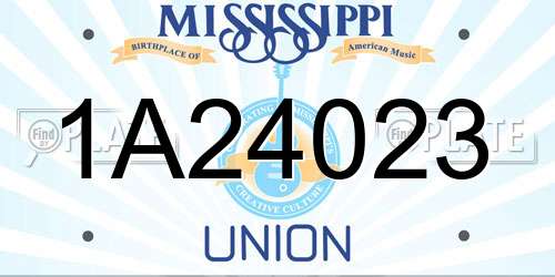 1A24023 Mississippi License Plate
