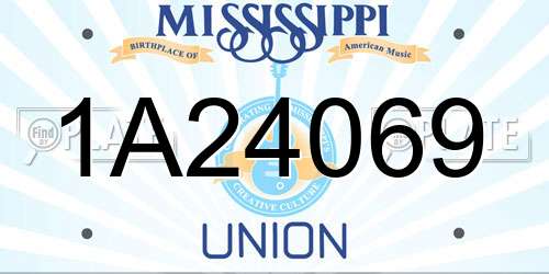 1A24069 Mississippi License Plate