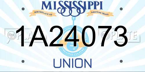 1A24073 Mississippi License Plate